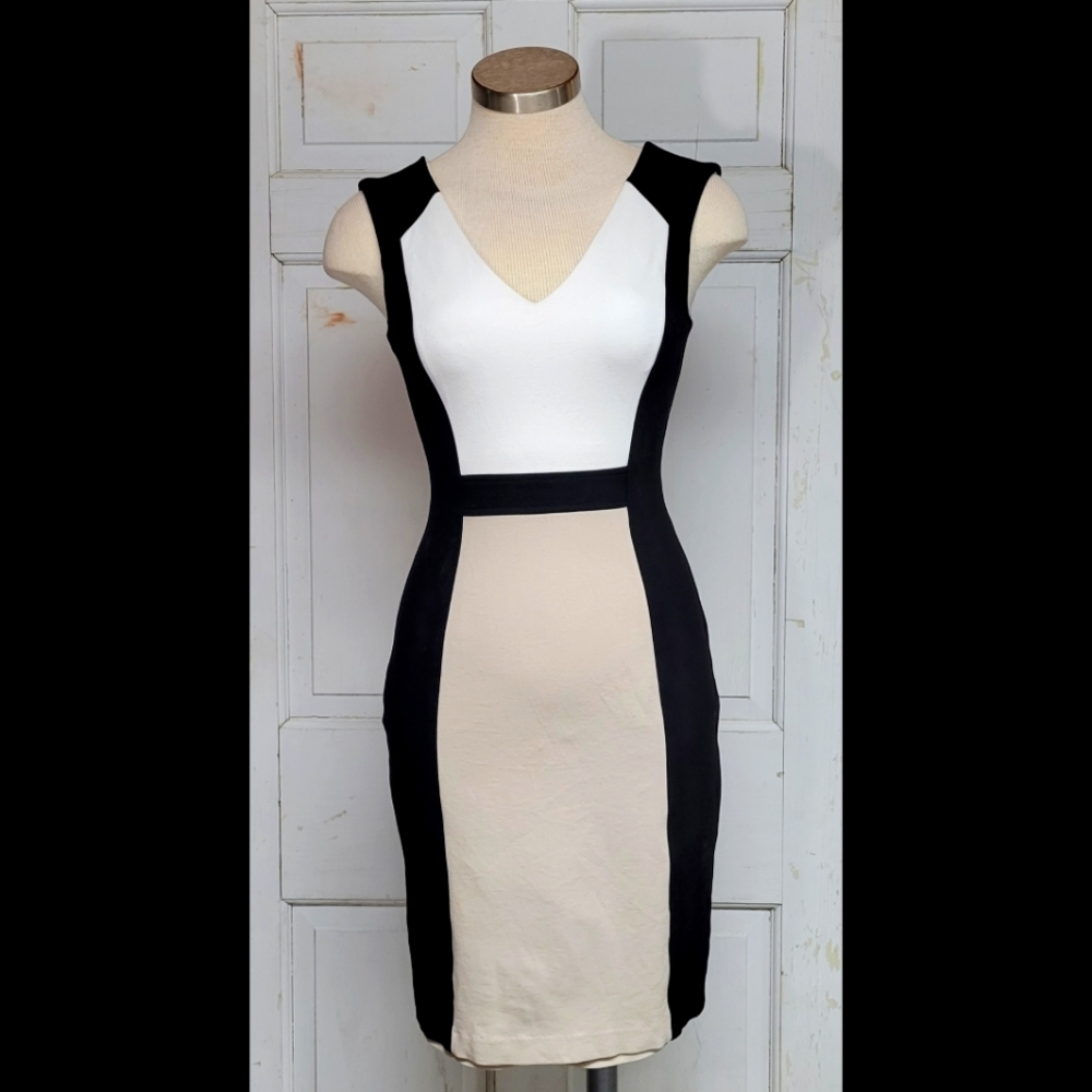 White house black market color block pencil dress size 2